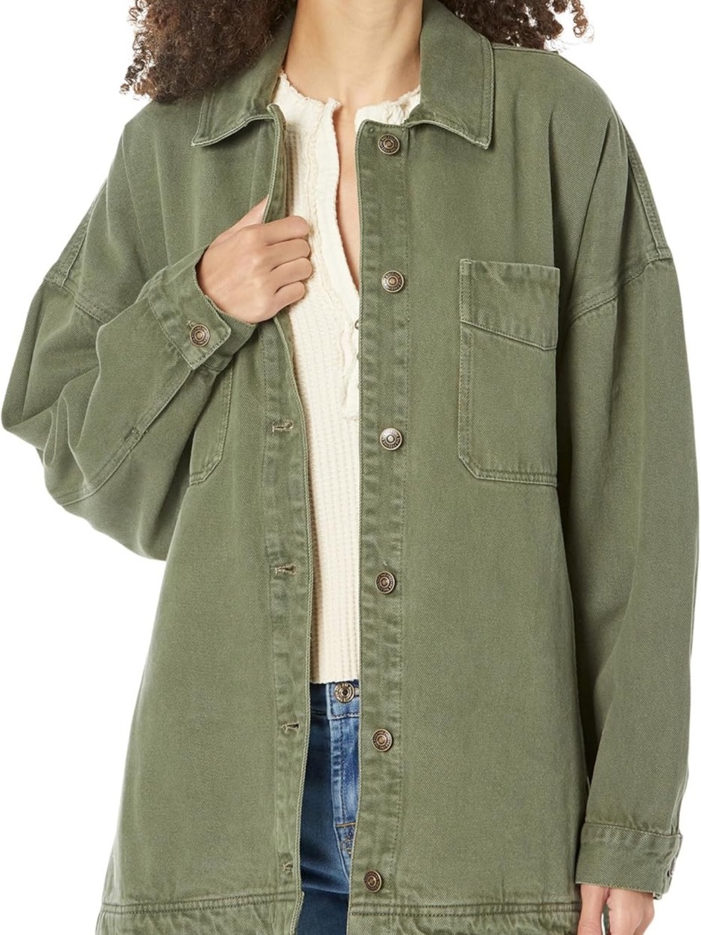 Free People Olive Green Utility Jacket - Picture 2 of 2